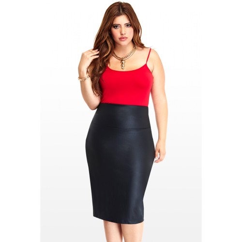 Coated pencil skirt (click to shop)