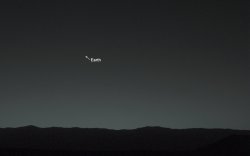 sixpenceee:NASA’s Curiosity rover shared its very first picture of Earth from Mars. The photo was taken  about 80 minutes after sunset on Jan. 31, 2014. 