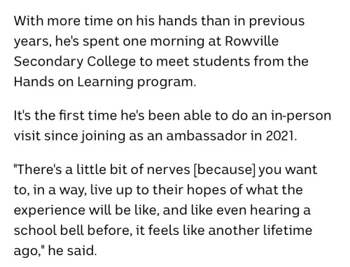 Dan Attended Rowville Secondary College In His Role As An Ambassador For Save The Children Australia