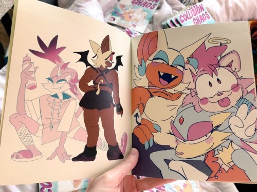 just finished the first issue of my sonic fanzine, COLLISION CHAOS !! 28 pages of illos, sketches, c