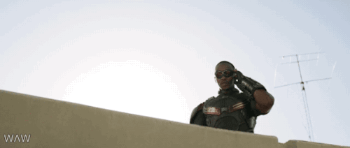 wearewakanda:  Falcon + Scarlet WitchMore from tonight’s new ‘Captain America: Civil War” clip here!WΛW  | Like : Tweet : Pin : Blog#WeAreWakanda  