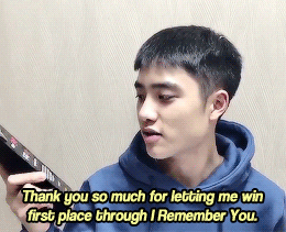 holykyungsoo:  Exo’s D.O. asking us to support Do Kyungsoo &lt;3~ 