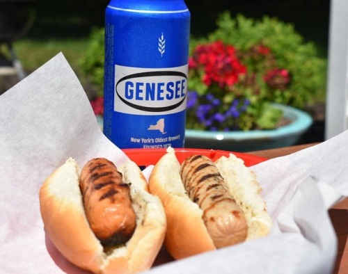 Here’s to the Red, White &amp; Blue! Nothing like @ZweiglesHots and @GeneseeBrewery beer in #ROC on