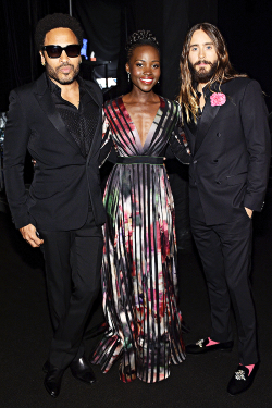 vikander:  Lenny Kravitz, Lupita Nyong’o and Jared Leto attend TNT’s 21st Annual Screen Actors Guild Awards at The Shrine Auditorium on January 25, 2015 in Los Angeles, California. 