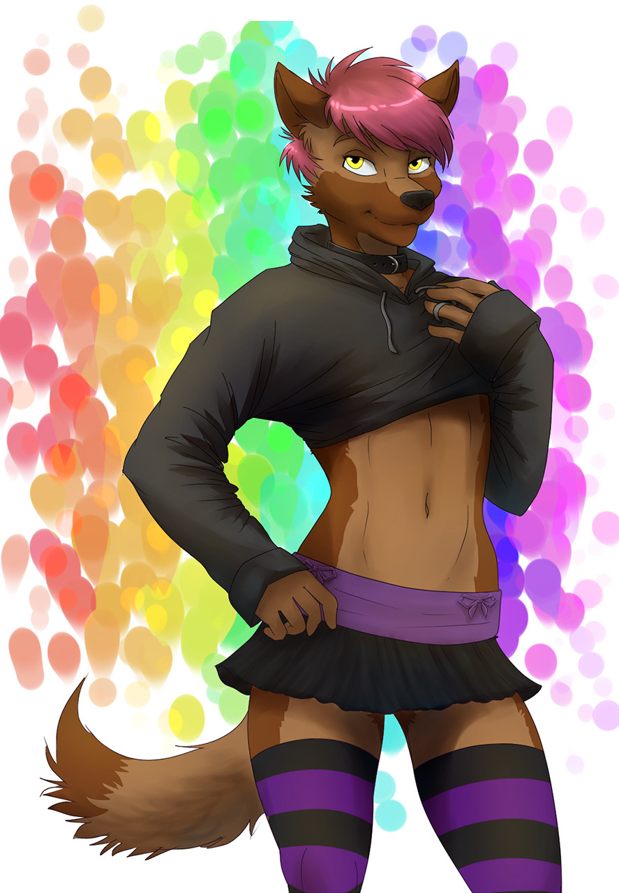 renakakib:Femboy Wolf, ”The pose”  - by  twistedpeppermintstars