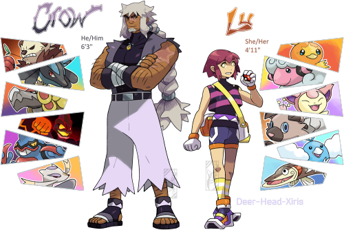 deer-head-xiris:Meet Crow and Lu! These two are some more updated trainer OCs I had originally made 