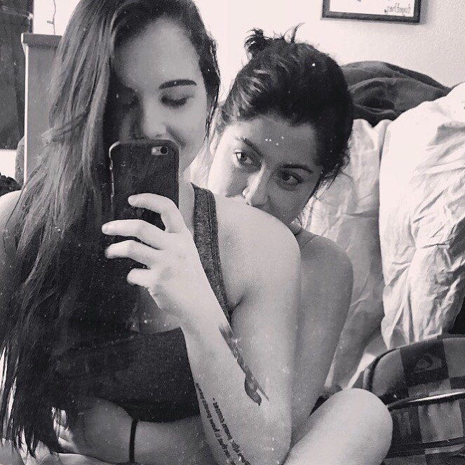 lesbiancoupless:  6 months and counting  Me @nyctophiliuhhh and my baby Jackie