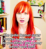 peytonscotts:the lizzie bennet diaries meme:five characters; lydia bennet“I can be loud, and obnoxio