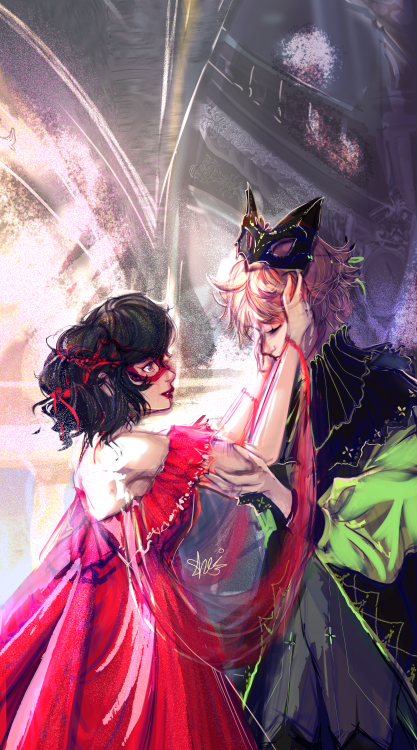 shaniartist: miraculous masquerade ball AU -“the reveal”- this is actually a redraw of this old dra