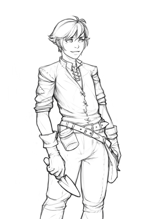 A first sketch of Krowly, a protagonist from my game Warlock and boobsMay be I’ll change his design,