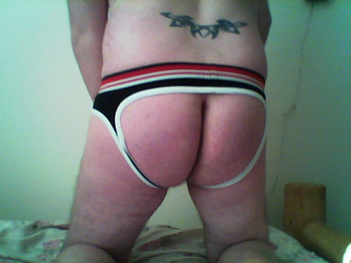 imhereforthemen:  what was that about favorite underwear? that jock is a little small when im hard ;). I’m intrigued by that “Sexy Bastard” pair…  (thatonecubjon) 