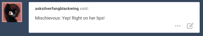 ask-smittenshy:“Just a little push…” (Asked by: @askgirlyrainbowdash, @asksilverfangblackwing