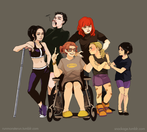 snackage:De-aged Women of Batfam! (canonverse)A runmonsterun and snackage collaboration. ᕙ(⇀‸↼‶)ᕗ