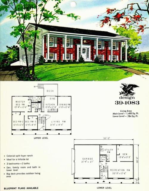 Early American Colonial Home Plans - Design 39-1083