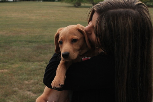 My sister and her puppy, Ruby.