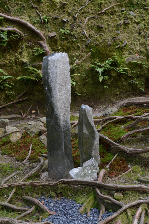 This rock and moss garden near Anrakuji Temple in Kyoto deviates from tradition by including pillars