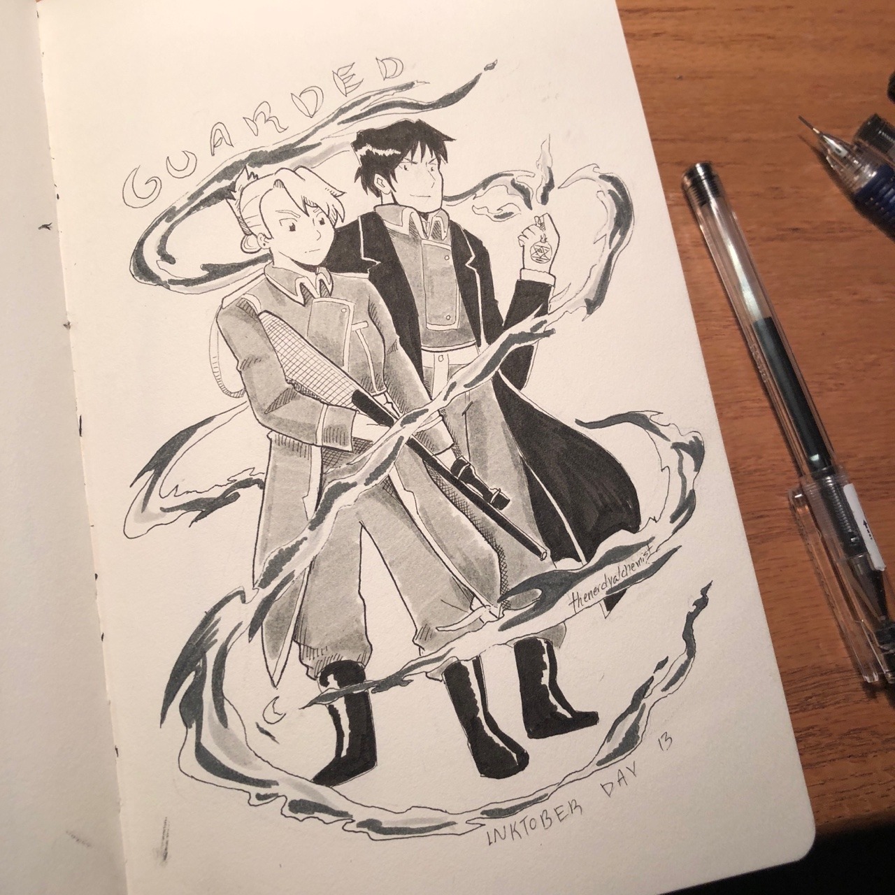 thenerdyalchemist:  Inktober day 13   You know I had to do it 