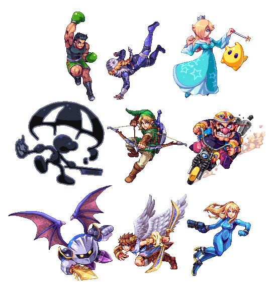 gaymerwitttattitude:  Super Smash Bros Wii U/3DS: Pixelart and Illustrations by