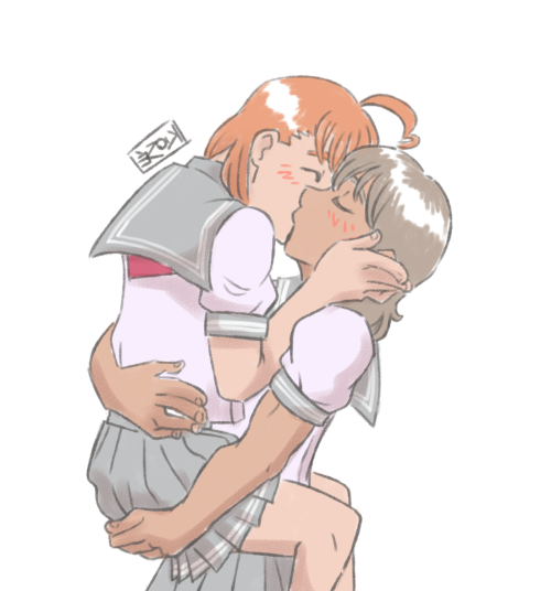 Height difference kisses!!! Kind of(also known as “improvising when ya like drawing pairings with he