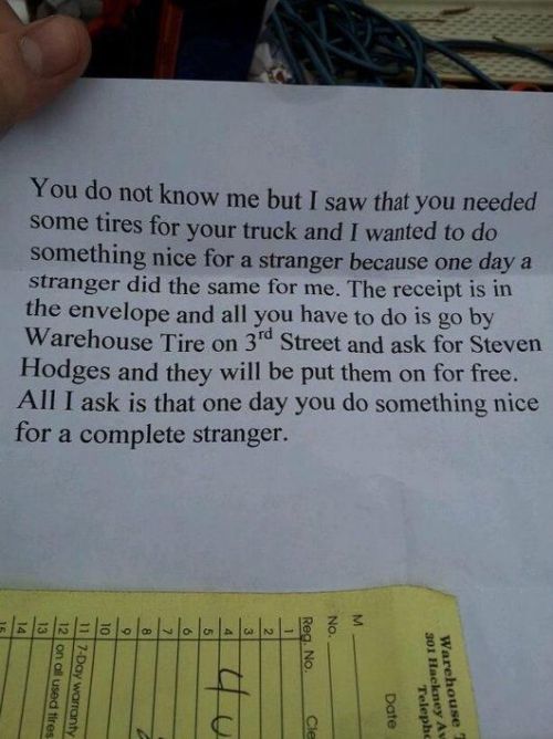 yen-sama: dereksgirl24: beautifulwhatsyourhurry: webofgoodnews: Just some photos of kindness.  