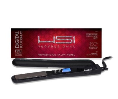 #ShoppingOnline HSI PROFESSIONAL 1 CERAMIC TOURMALINE IONIC FLAT IRON HAIR STRAIGHTENER FREE GLOVE + POUCH AND trav