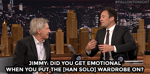 fallontonight:  Harrison Ford keeps it real about playing Han Solo. 