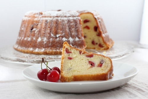 foodfoodfood: Sour Cherry-Mascarpone Pound Cake by SpoonAndChair on Flickr.