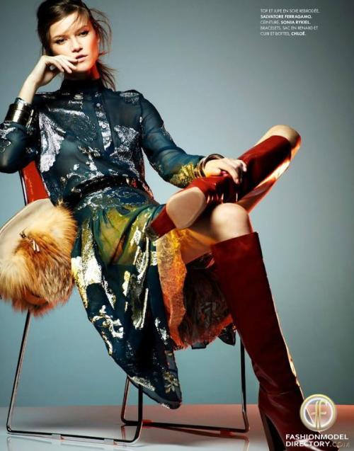 Kasia Struss featured in the Elle France editorial &ldquo;Color Top&rdquo; from August 2012 , wearin