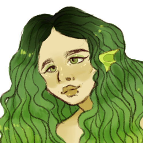 today was a mess but this is a good mermaid. day four. todays theme: green