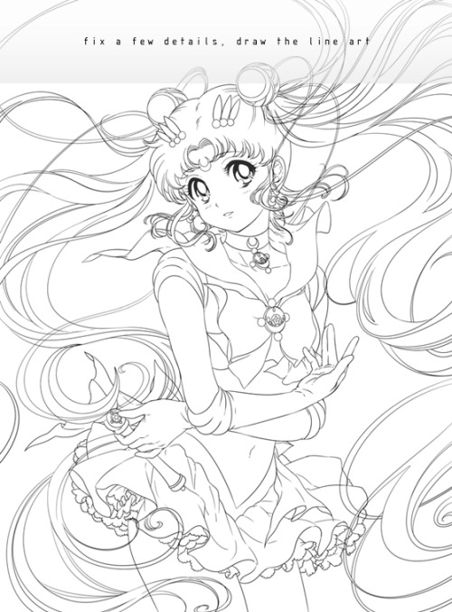 soundlesswind:Redrawing of the Sailor Moon Crystal BD cover — something I’m doing for fun with some 