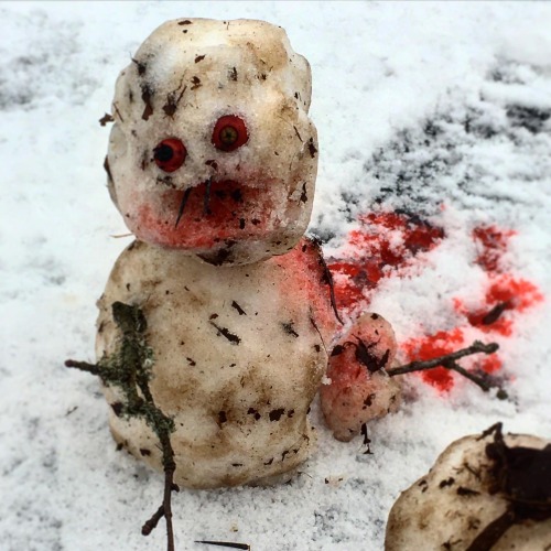 bighairmonkey:Calvin and Hobbes inspired Snow Zombie Apocalypse
