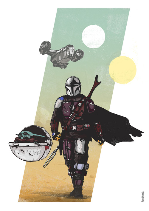 I took some time over the weekend to draw up a quick illustration for The Mandalorian. Not had the c