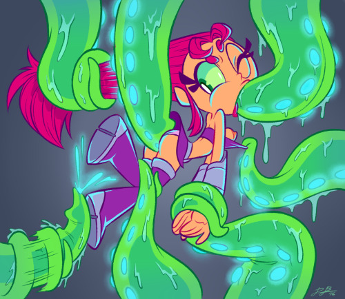 goopbloop:  Starfire getting into some slimy porn pictures