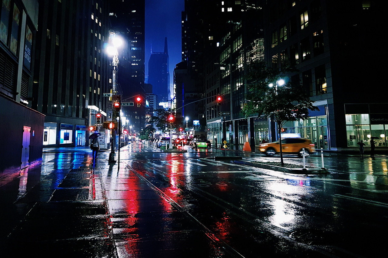 GREEMUEL — Three different rainy nights in New York.
