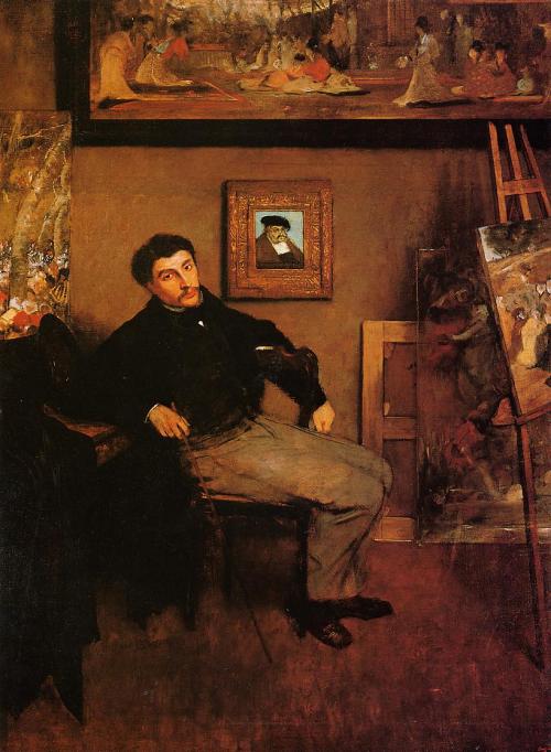 artist-degas:Portrait of James Tissot, 1868, Edgar DegasMedium: oil,canvas