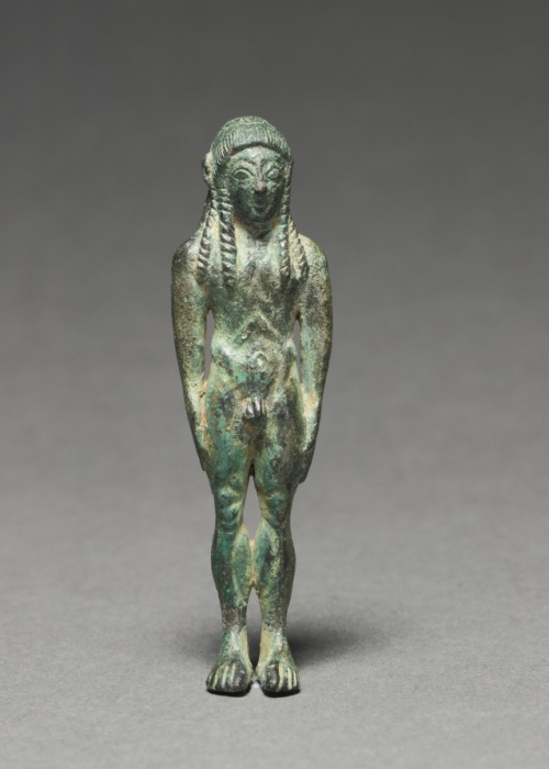 cma-greek-roman-art:Statuette of a Kouros, 600, Cleveland Museum of Art: Greek and Roman ArtSize: Ov