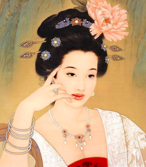 Traditional Belle Paintings by Chinese artists Wang Meifang (王美芳) and Zhao Guojing (赵国经).