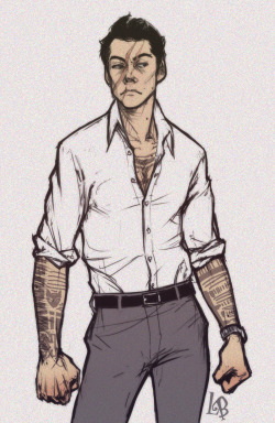 talesfromthemek:  devildoll:  ileliberte:  liabatman:  TeenWolf AU  Damn, that’s hot! Love the art style.  dear god  When I look at this all I can see is 30something Stiles Stilinski, McCall-Hale Pack Emissary andandand… “One last thing, Emissary