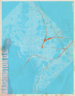 NAVIGATING WASHINGTON D.C.: The District of Columbia has a well organized GIS database, as you can see above. The road file includes every single thoroughfare in the metropolitan area.