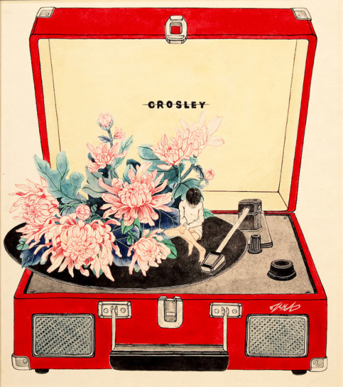 Lee Sun Mee aka 이선미 aka Sun Mee Lee (Korean, b. South Korea, based USA) - Crosley Vinyl LP Player, P