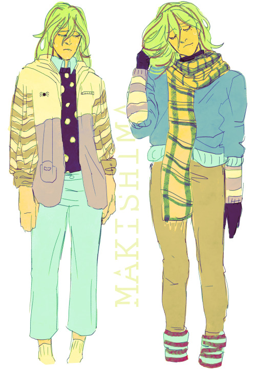 lega18:  (there was tWO of u who asked for makishima sO im putting both asks here but) OMG i’m sad, i havent drawn maki enough, i love his face & weird but relatable ways,, and ofc his wardrobe choices … thanku anon & @quoth-the-ravenclaw