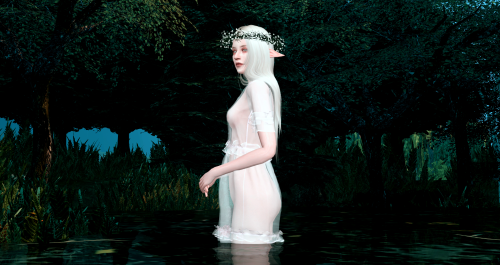 Used CC:Hair/FlowerCrown/Ears/Dress/Poses