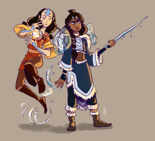 Qilak and her friend, Gyalwa, the spirit of an airbender from the eastern air temple trapped in a ro