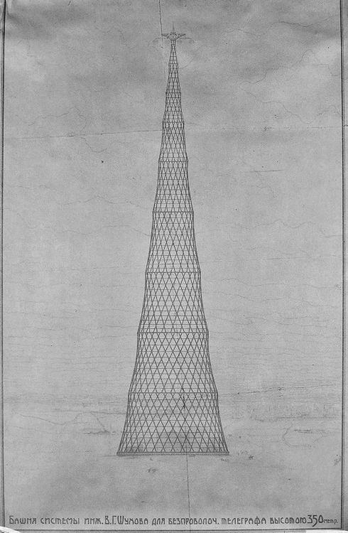 nickkahler: Vladimir Shukhov, The Hyperboloid Tower Project, Moscow, Russia, 1919