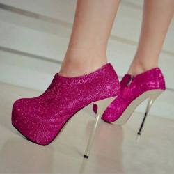 ideservenewshoesblog:  Magnificent Shinning Side Zipper Ankle Boots - Pink