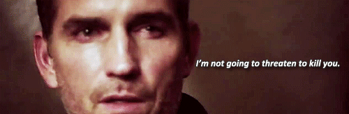 jimcaviezelfan:  amusing-saga: That look in his eye…  Wow… look at his face in the top gif…. 