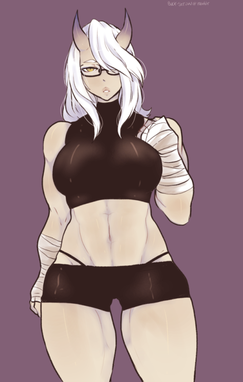 buck-satan:Had this on my iPad drafts and decided to finish it. So here we have, fit blue oni. I’m gonna call her Masami.