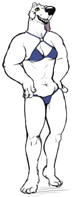 rittsrotts:  one person wanted bailey for one of his patreon sketches and I HAPPILY OBLIGED even in a girly bikini shes still real butch  Oh goodnesssss