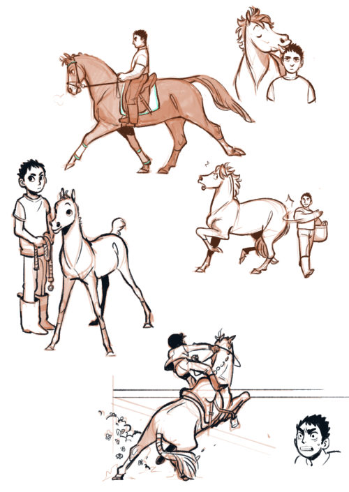 OKAY SO! Me and @pepplemint​ talked about a Haikyuu!! horse/equestrian au like. a year ago. But I’m 