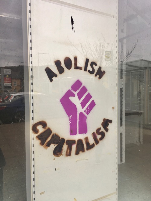 “Abolish Capitalism”Stencil seen in Aberystwyth, Wales.